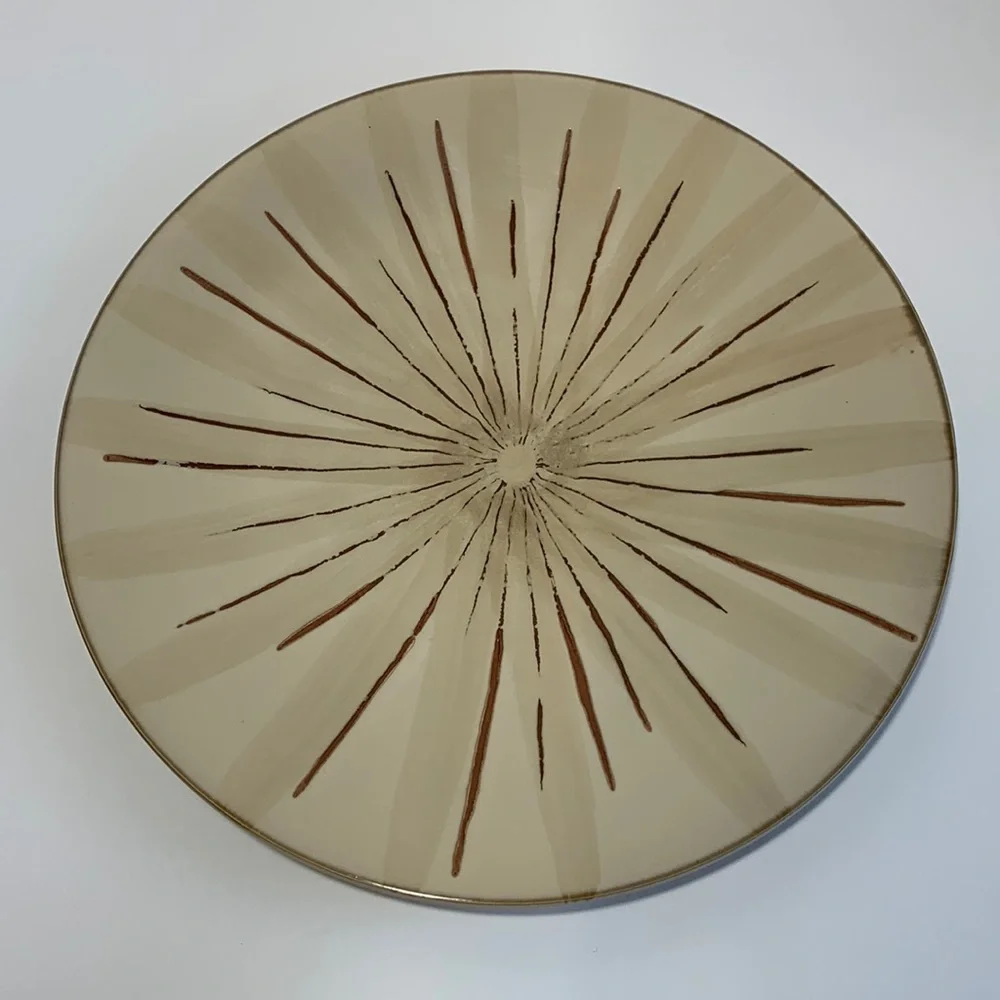 Pier 1 Imports Stoneware Dinner Plate Sanctuary Pattern 11 1/2” Star Burst One